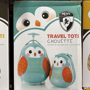 HEYS TRAVEL TOTS KIDS LUGGAGE & BACKPACK SET - OWL